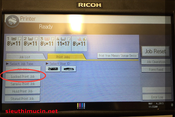 Đặt password cho máy photocopy ricoh